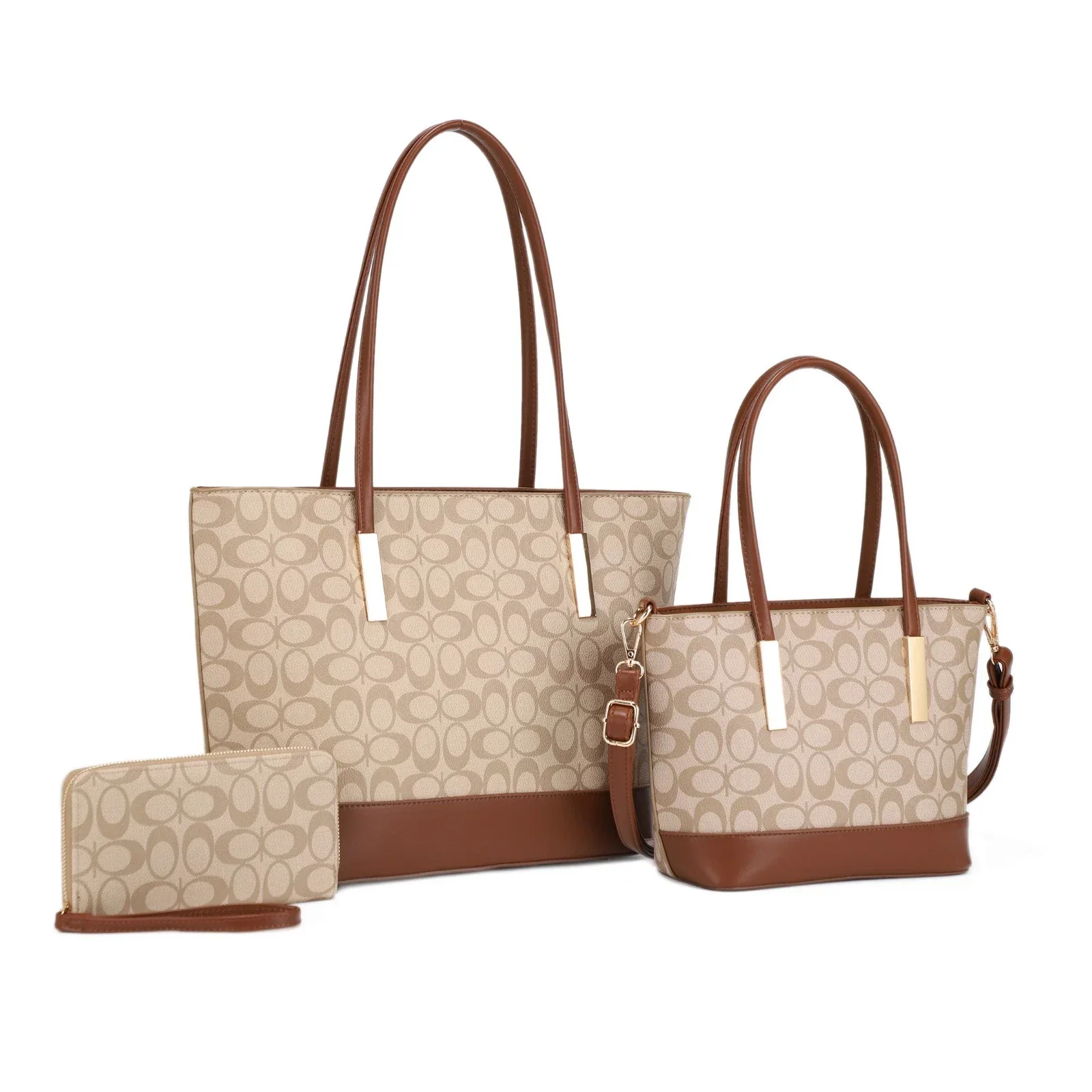 CARTERA FASHION SET 3PCS 31960 TAUPE / CONGNAC