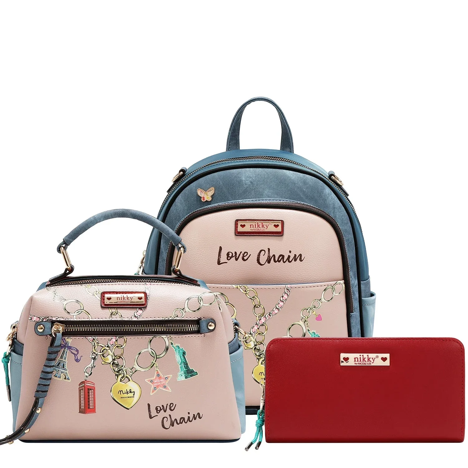 BACKPACK NIKKY SET 3PC NK13250 LOVE CHAIN