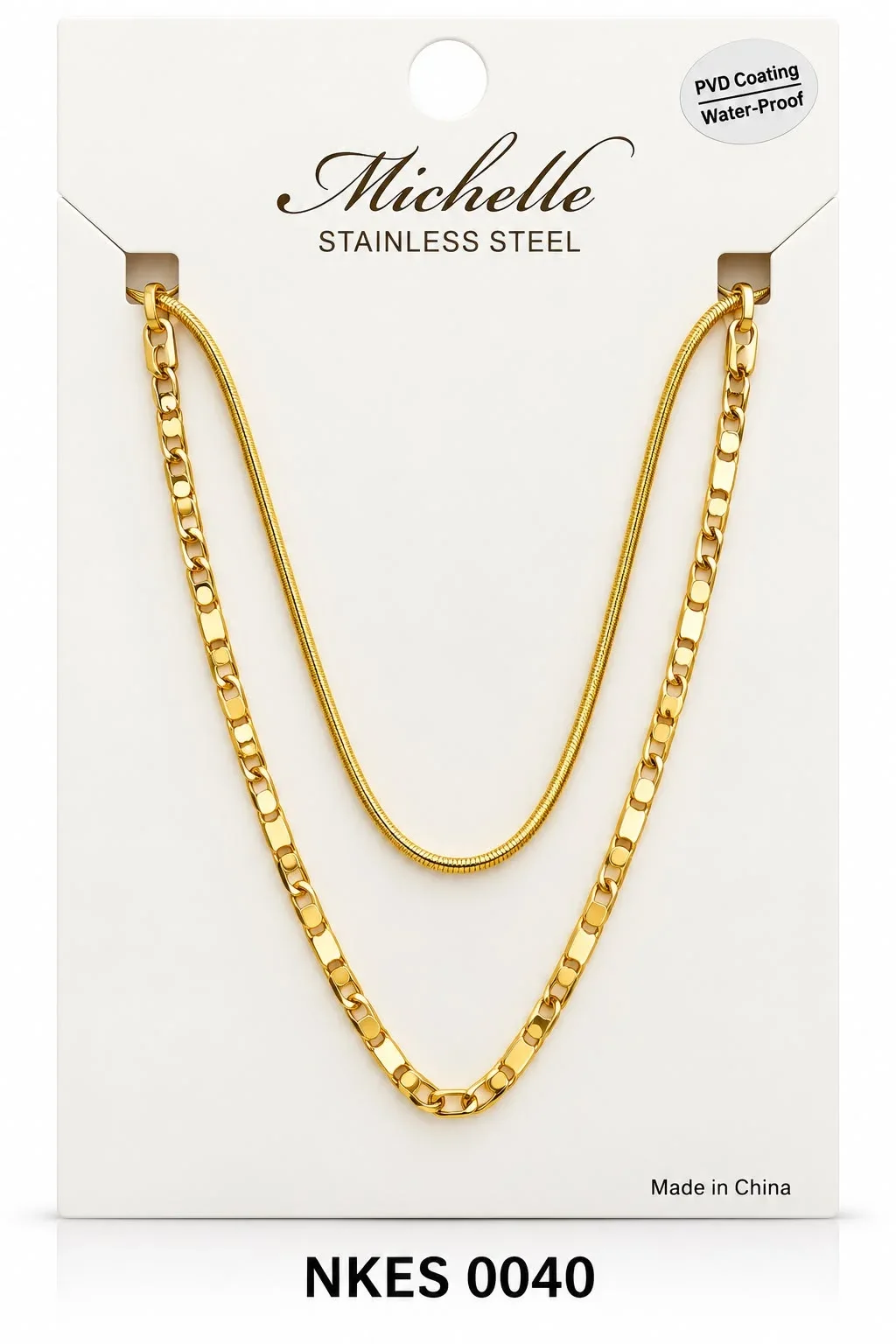 NECKLACE STAINLESS STEEL GOLD NKES0040