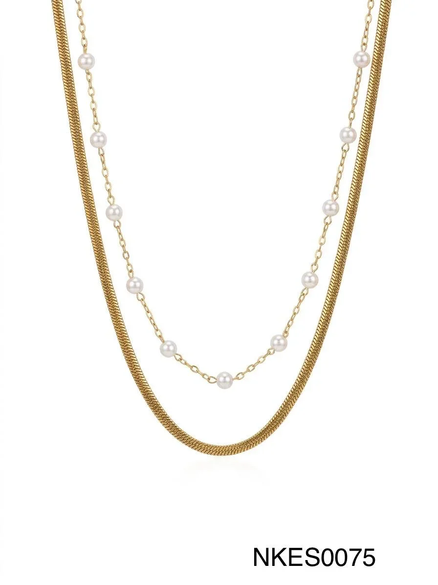 NECKLACE STAINLESS STEEL GOLD NKES0075