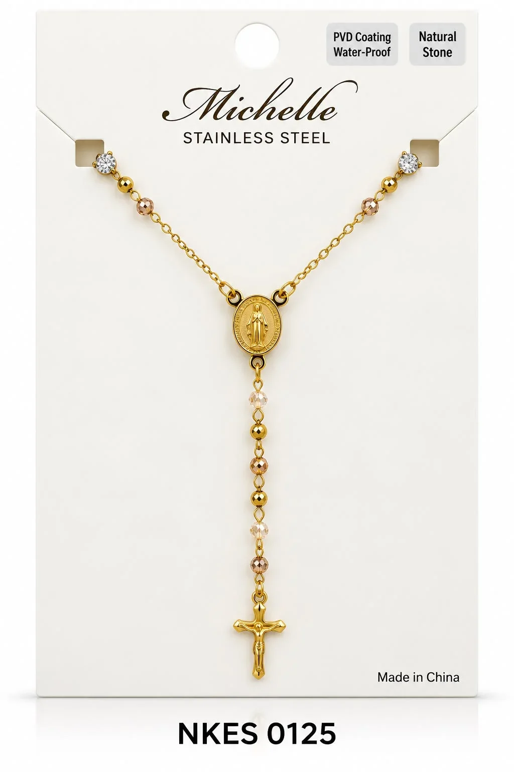 NECKLACE STAINLESS STEEL GOLD NKES0125