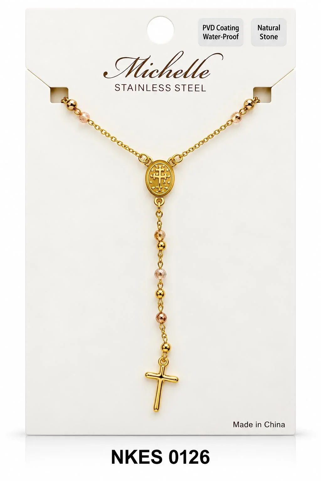 NECKLACE STAINLESS STEEL GOLD NKES0126