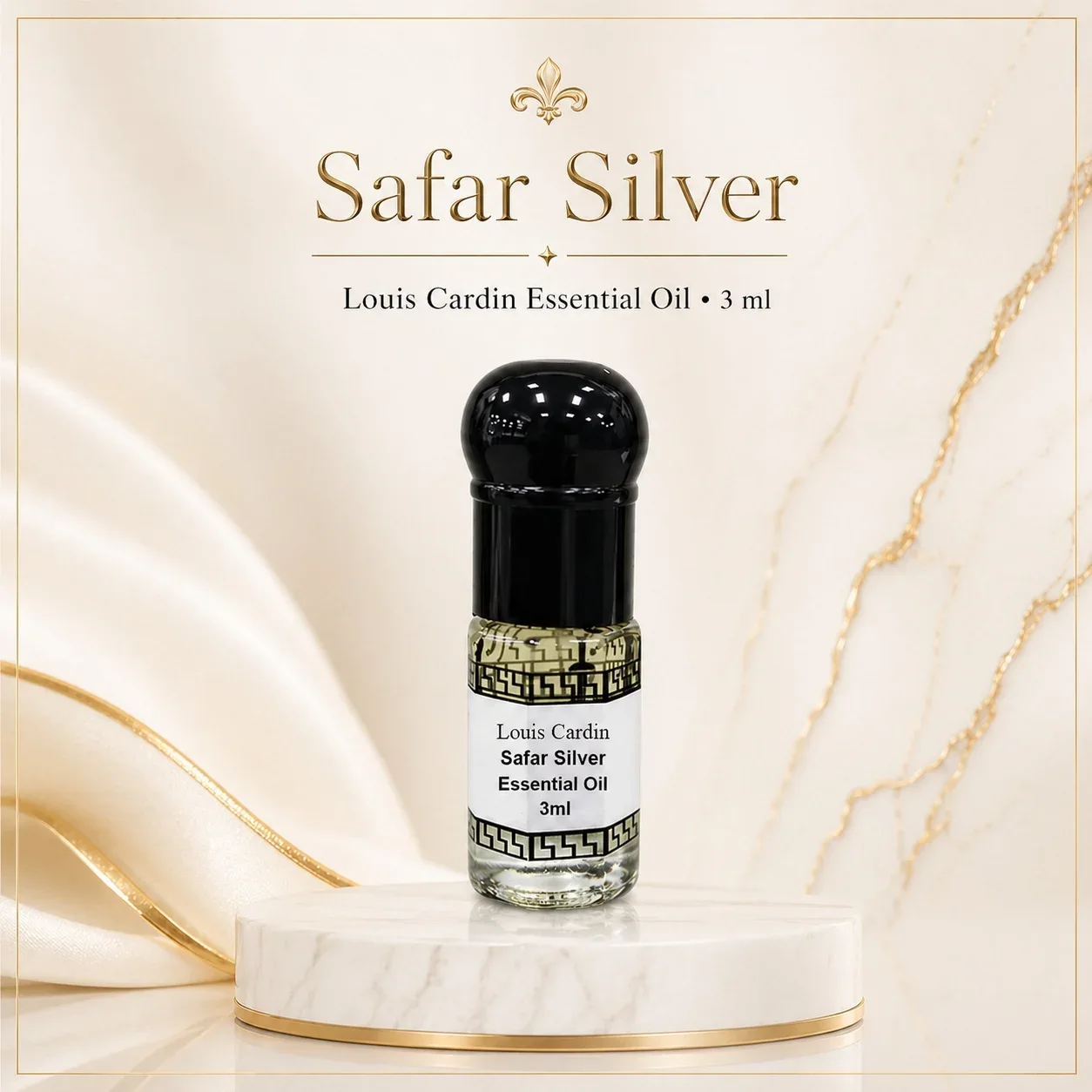 Louis Cardin Safar Silver Homme Essential Oil Roll-on 3ml