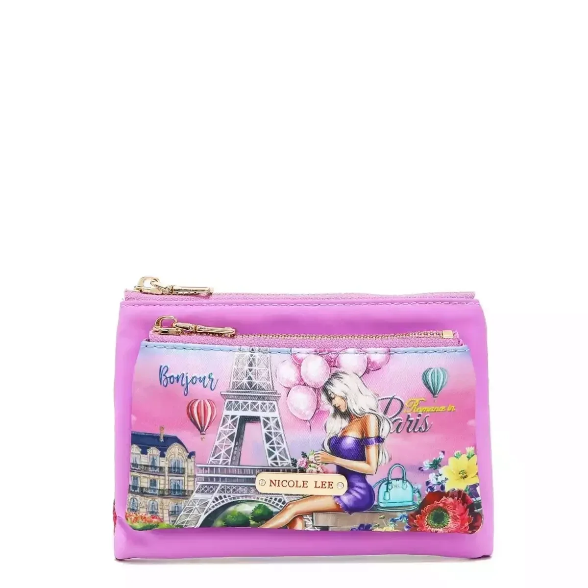 CARTERA NICOLE LEE SMALL NYLON WALLET POUCH 6904 ROMANCE IN PARIS