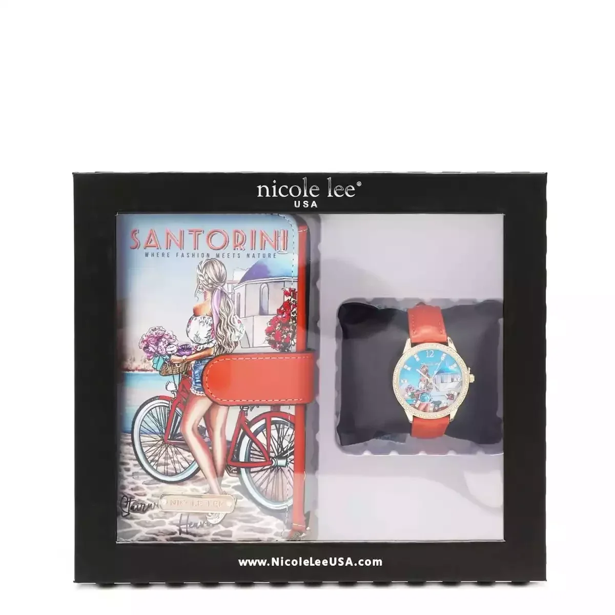 NICOLE LEE SET BOX WATCH PHONE CASE CROSSBODY WALLET 7320 STAIRWAY TO HEAVEN