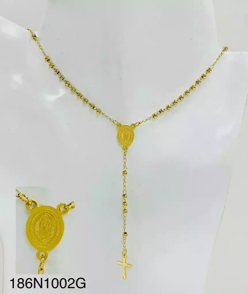 COLLAR ROSARIO STAINLESS STEEL GOLD 186N1002G