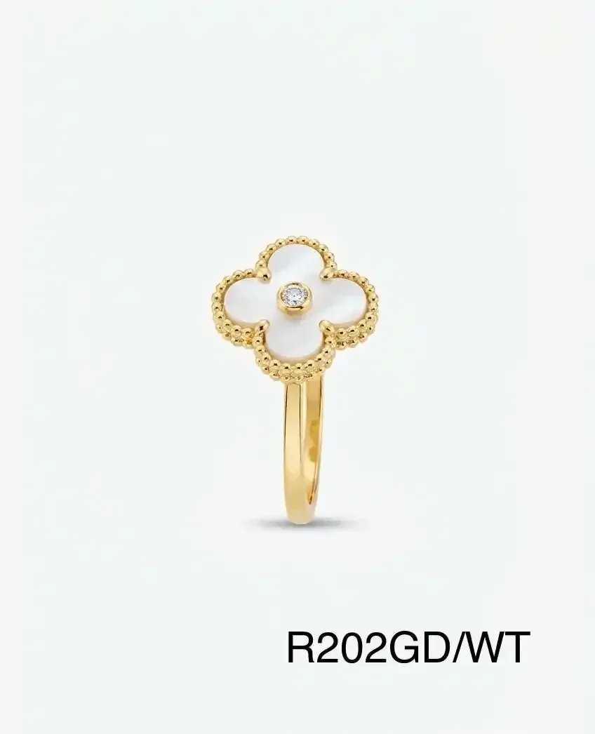 RING STAINLESS STEEL BESTIE R202 GOLD/ WHITE