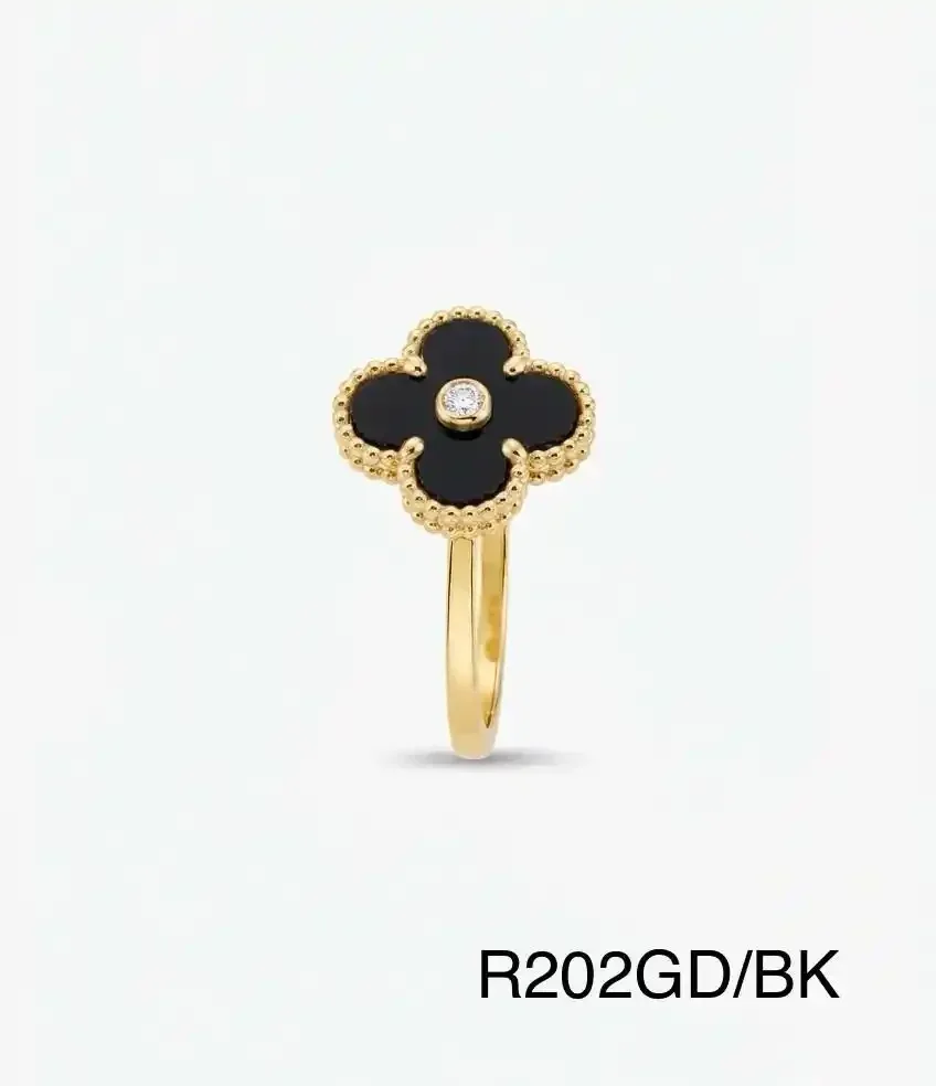 RING STAINLESS STEEL BESTIE R202 GOLD/ BLACK