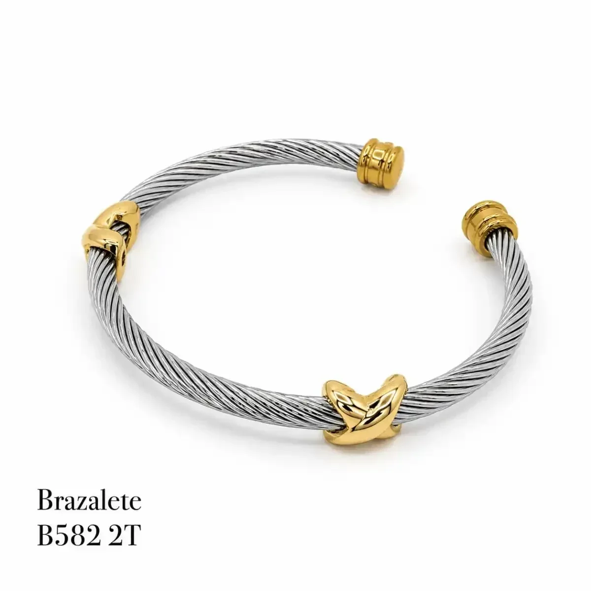 STAINLESS STEEL BRAZALETE B582 TWO TONE