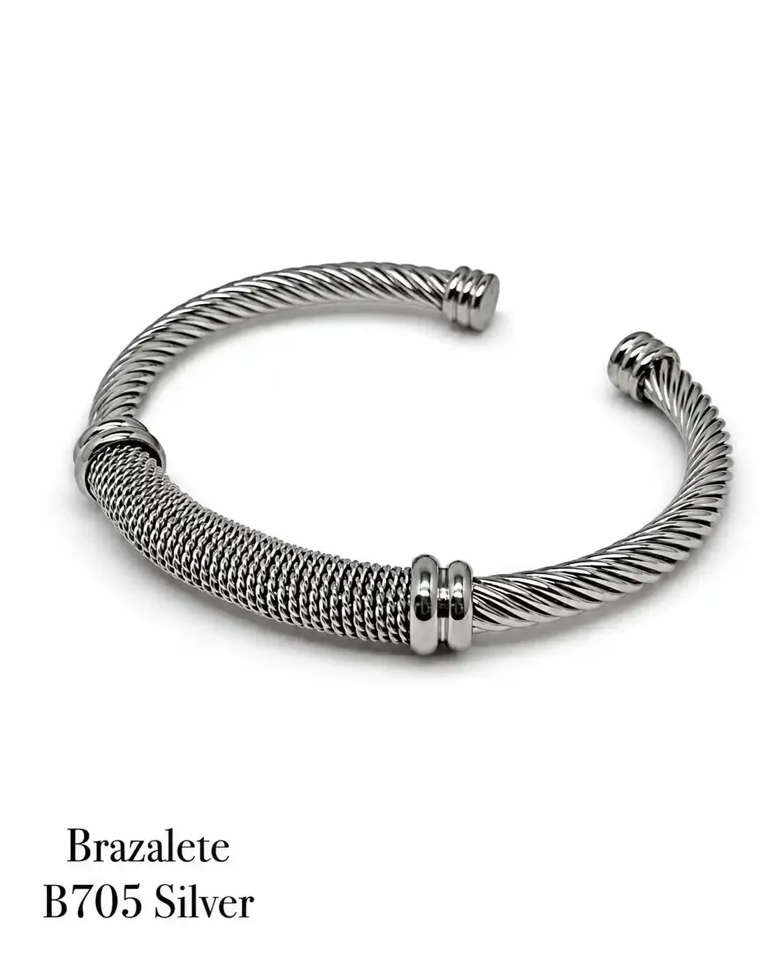 STAINLESS STEEL BRAZALETE SILVER B705