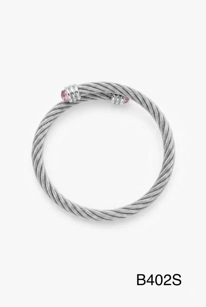 STAINLESS STEEL BRAZALETE B402 SILVER