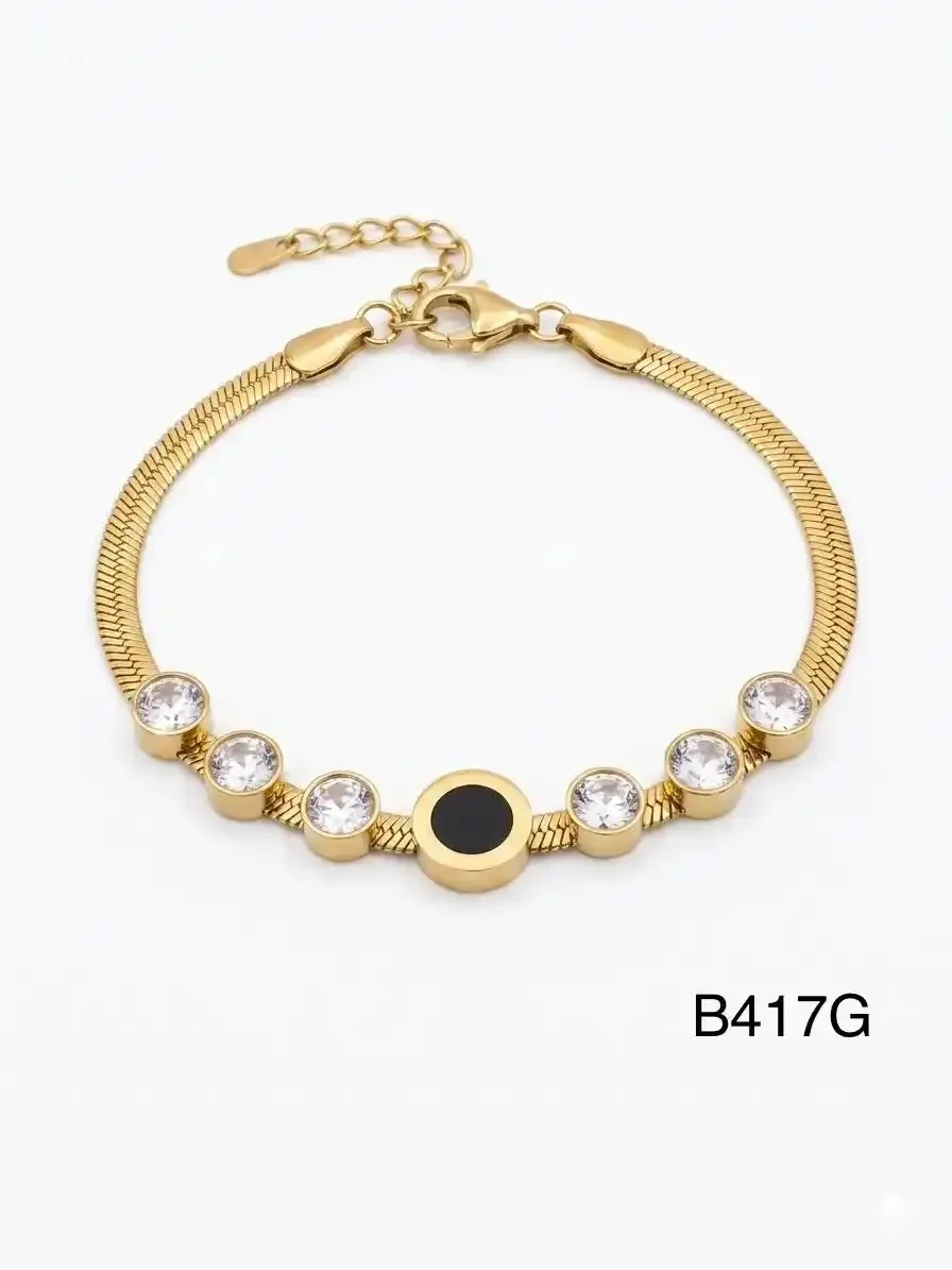 STAINLESS STEEL BRAZALETE GOLD B417