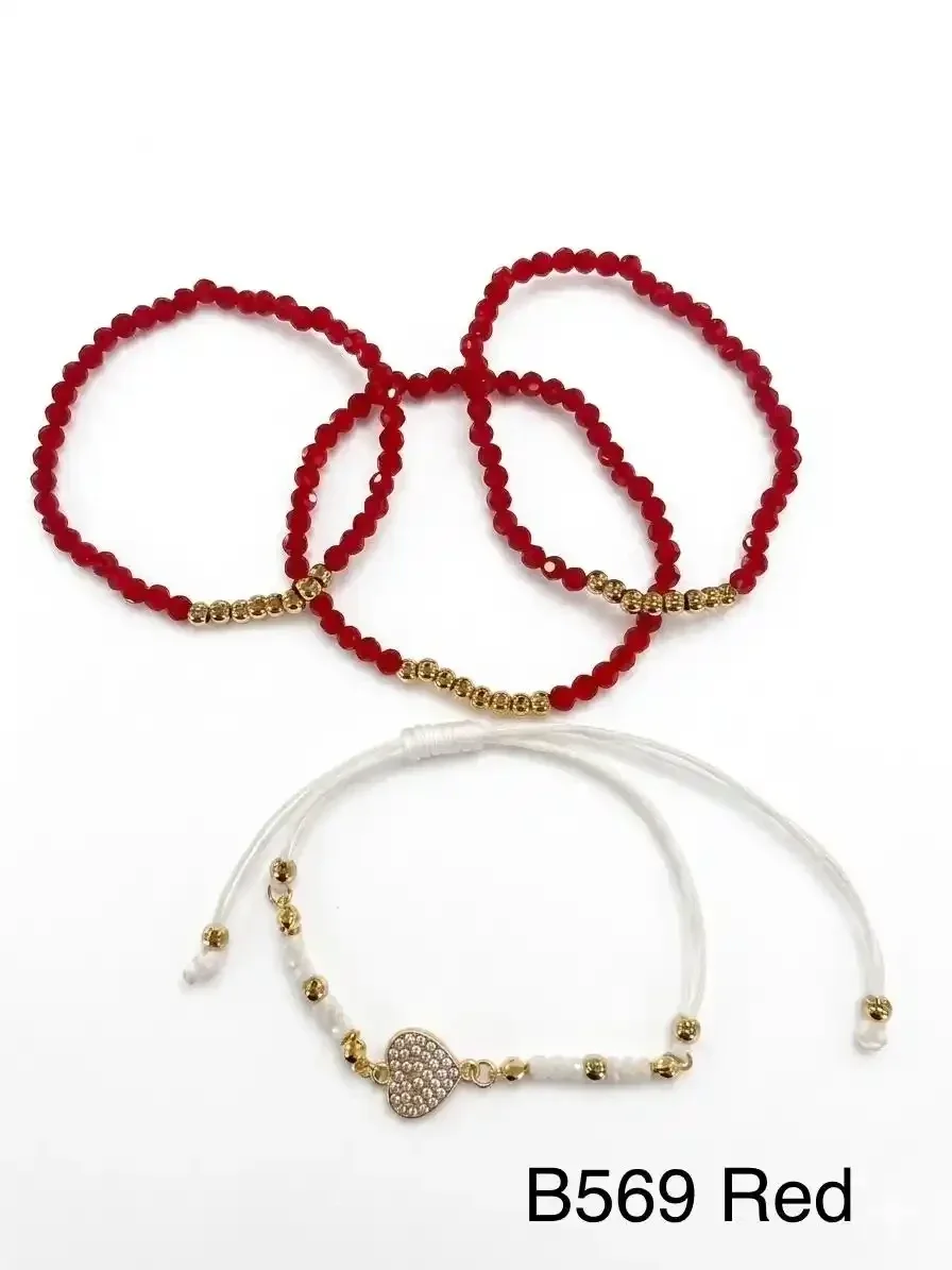 STAINLESS STEEL BRAZALETE B569 RED