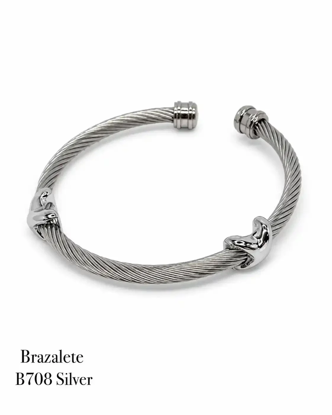 STAINLESS STEEL BRAZALETE B708 SILVER