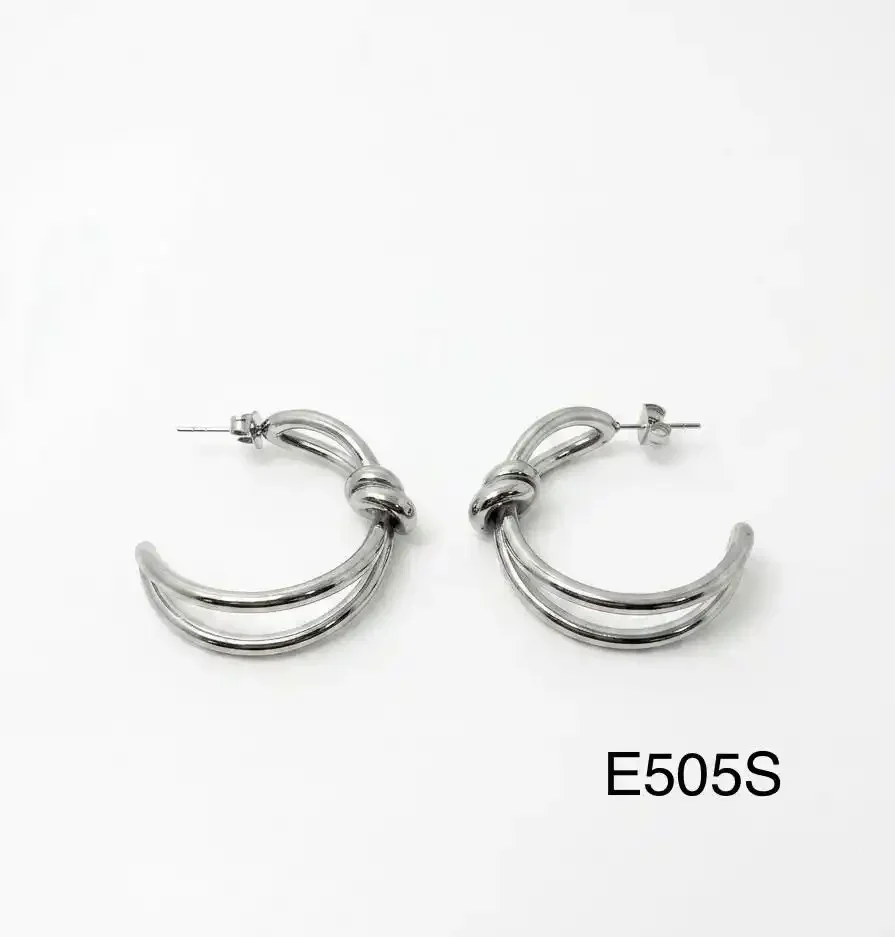 STAINLESS STEEL EARRINGS SILVER E505S