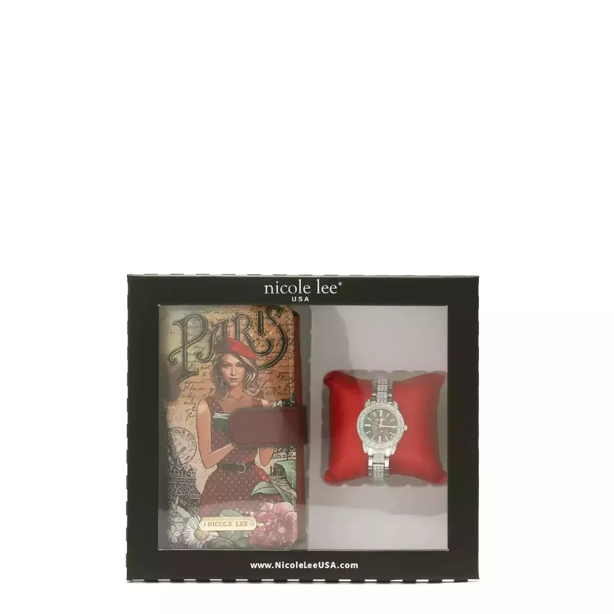 NICOLE LEE SET BOX WATCH PHONE CASE CROSSBODY WALLET 7320 PARIS FSHION WEEK
