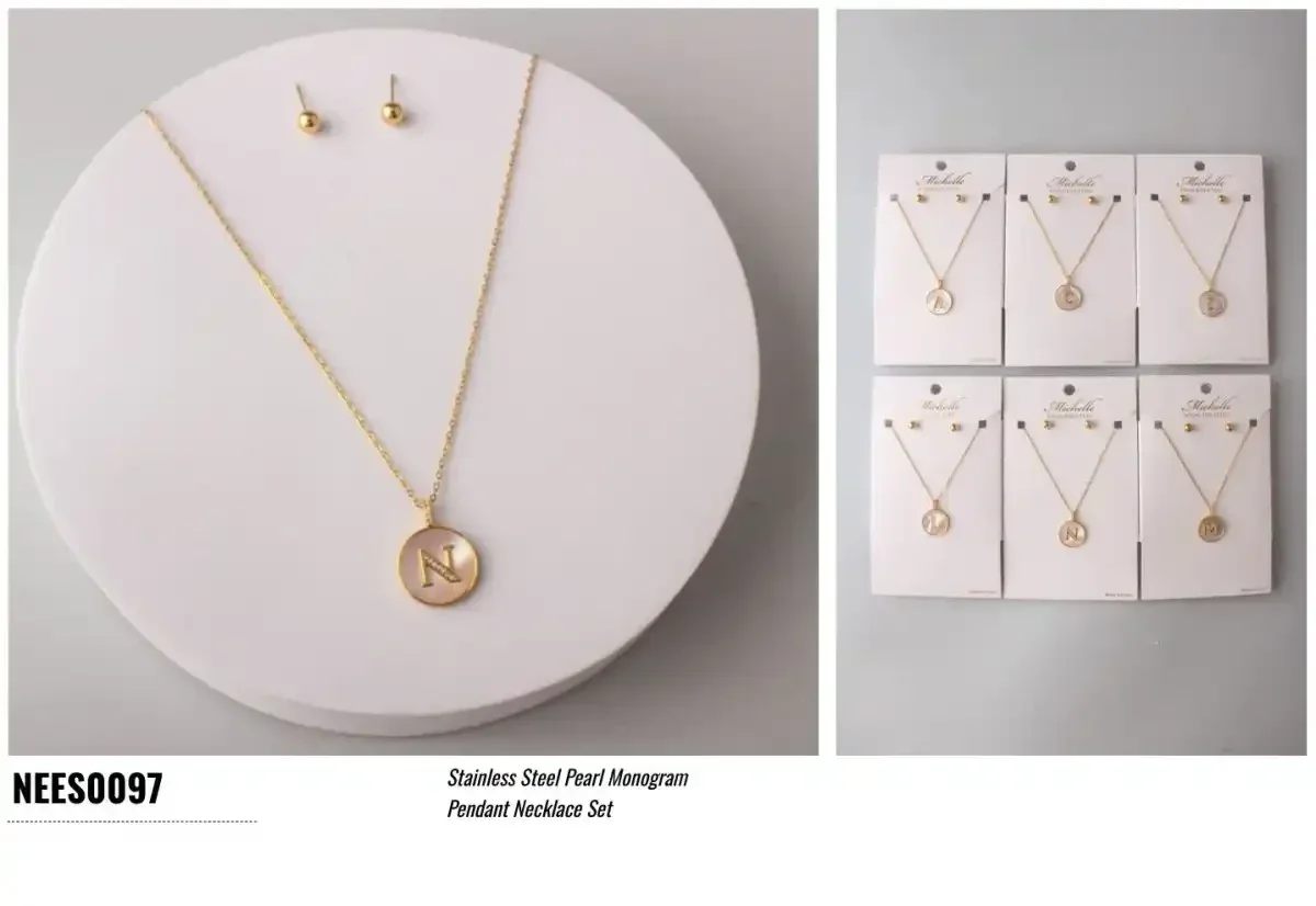 NECKLACE SET STAINLESS STEEL NEES0097
