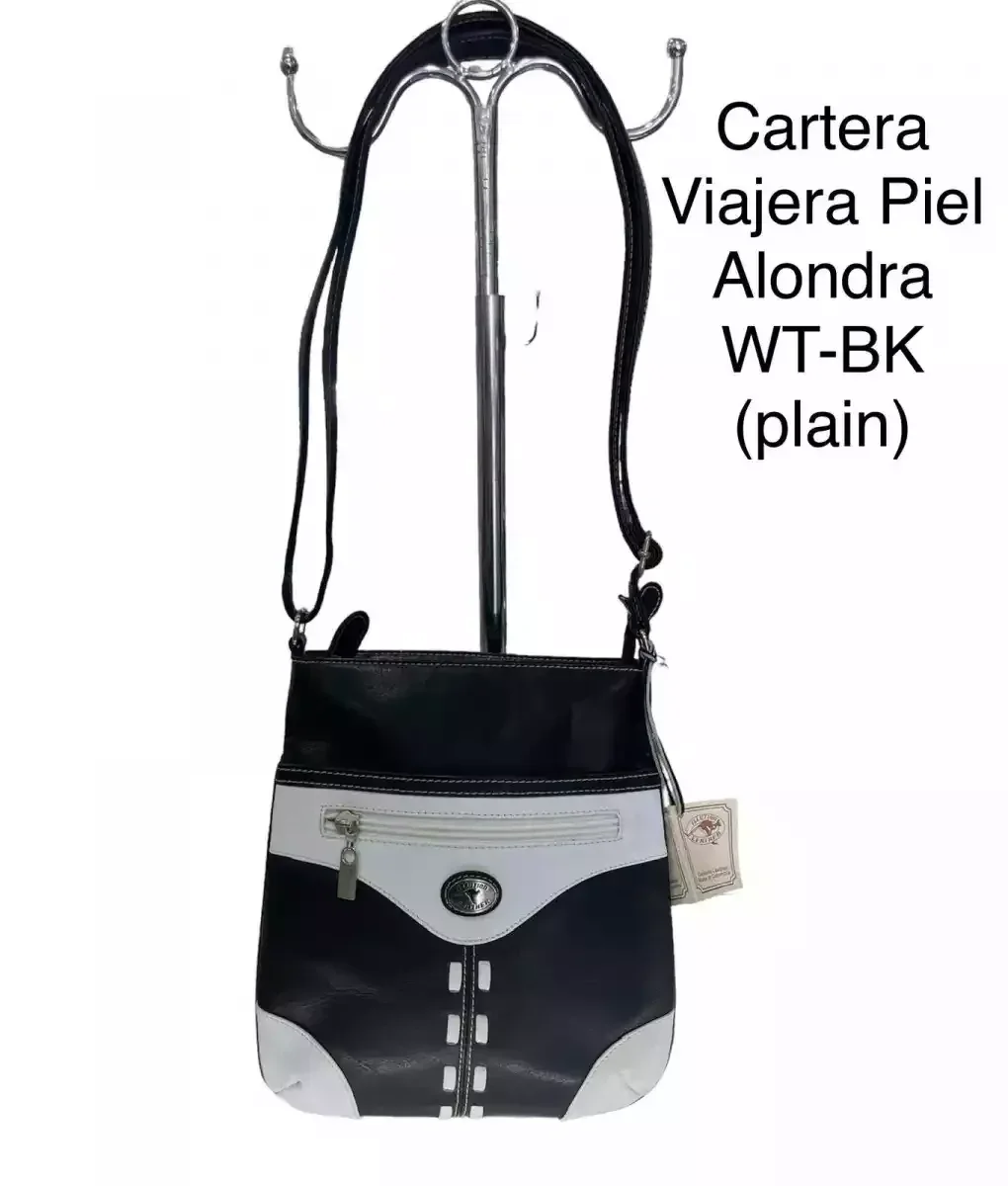 CARTERA CROSSBODY PIEL ALONDRA WT BLACK PLAIN