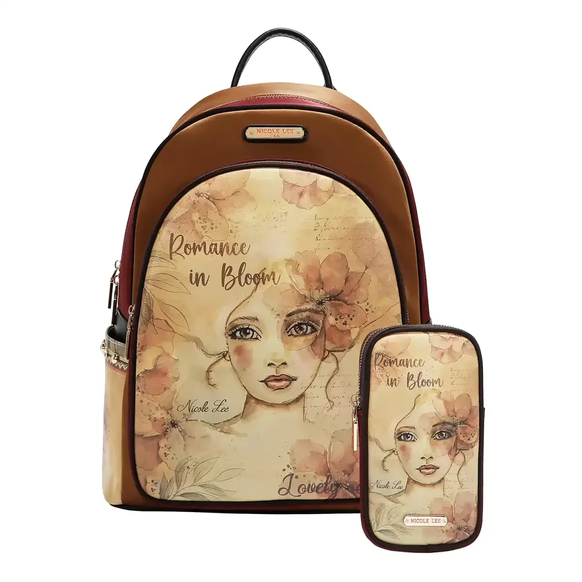 BACKPACK NICOLE LEE LAPTOP BACKPACK WITH USB CHARGING PORT + POCKETS 16698 REFLECTION OF LOVE