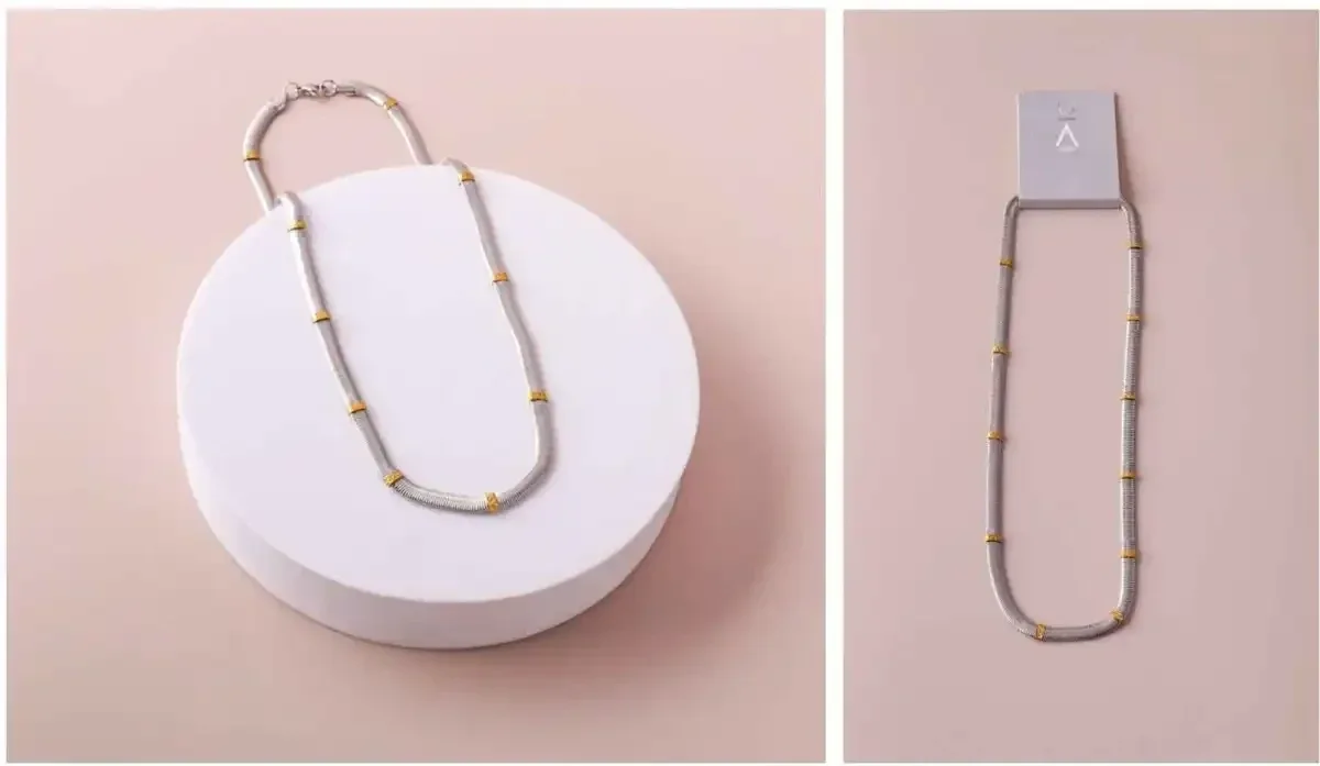 STAINLESS STEEL NECKLACE 0122 SILVER GOLD