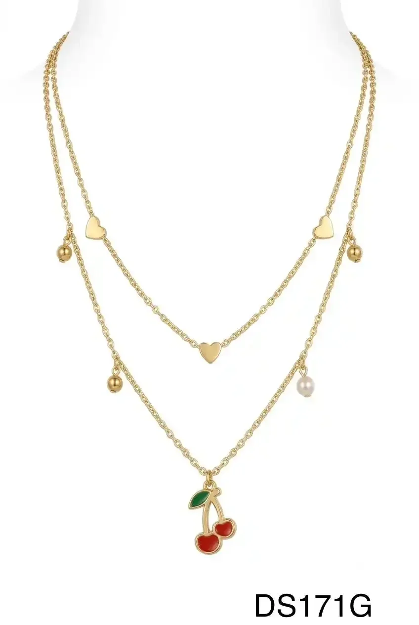 STAINLESS STEEL DOUBLE SET GOLD DS171