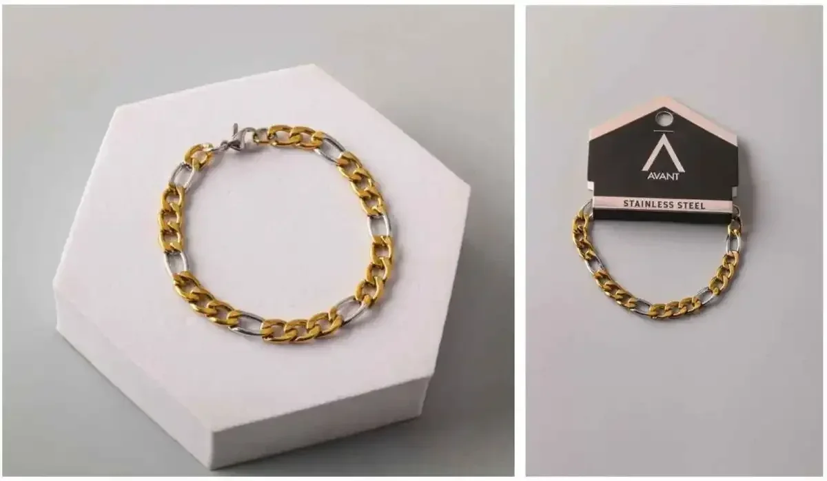 BRAZALETE STAINLESS STEEL GOLD/ SILVER  BLES0001