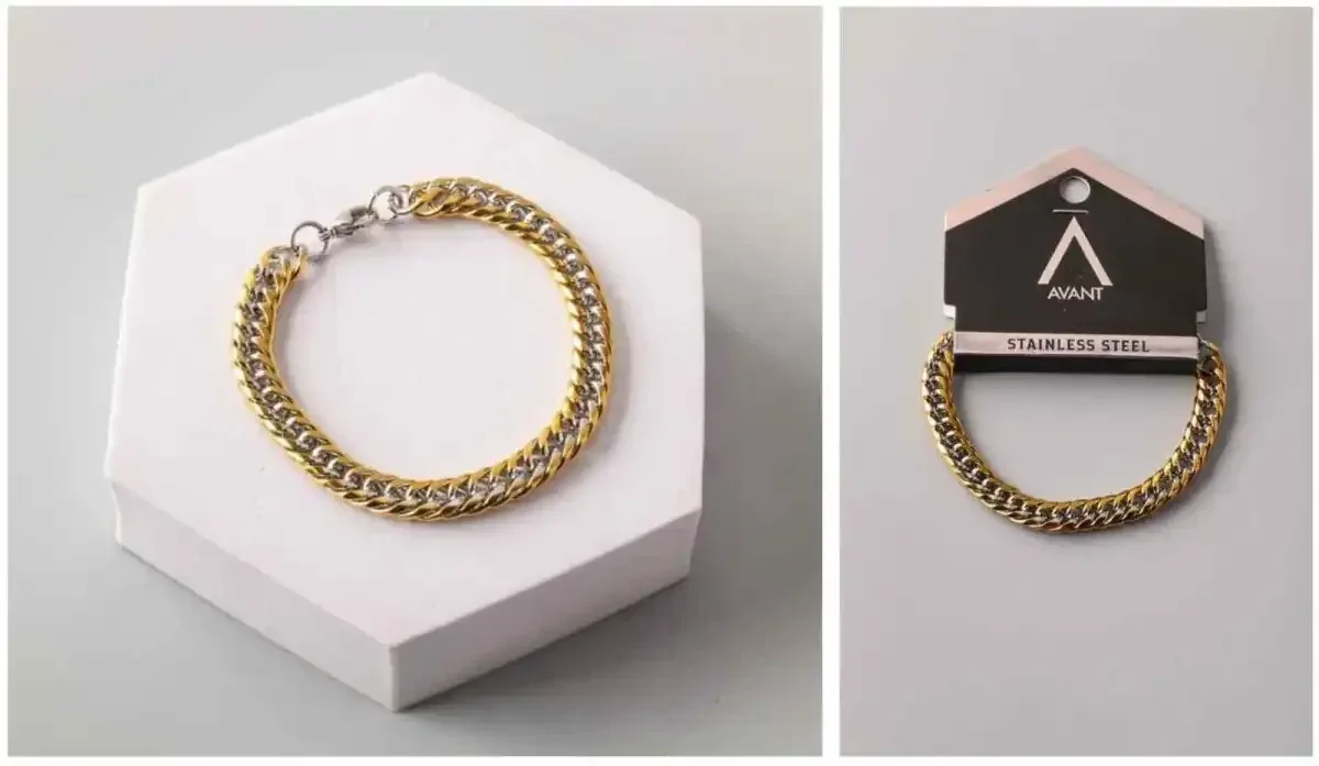 BRAZALETE STAINLESS STEEL GOLD/ SILVER  BLES0003