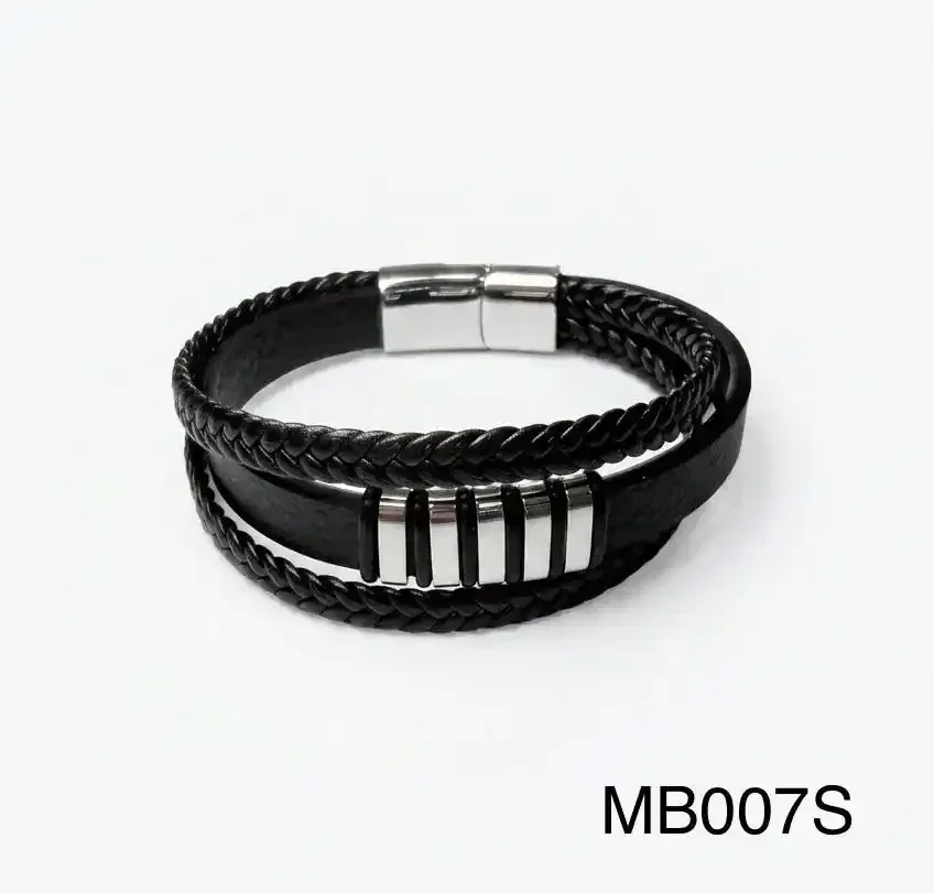 STAINLESS STEEL BRAZALETE MEN MB007 SILVER