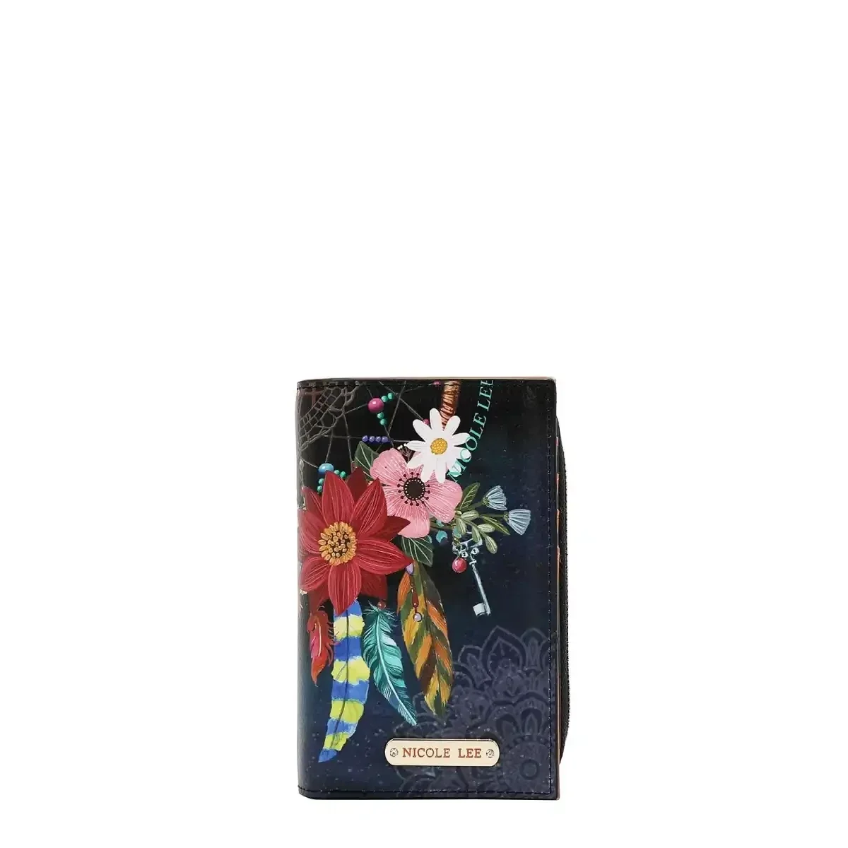 NICOLE LEE BIFOLD CENTER ZIP WALLET PRT7702 DREAM COMES TRUE