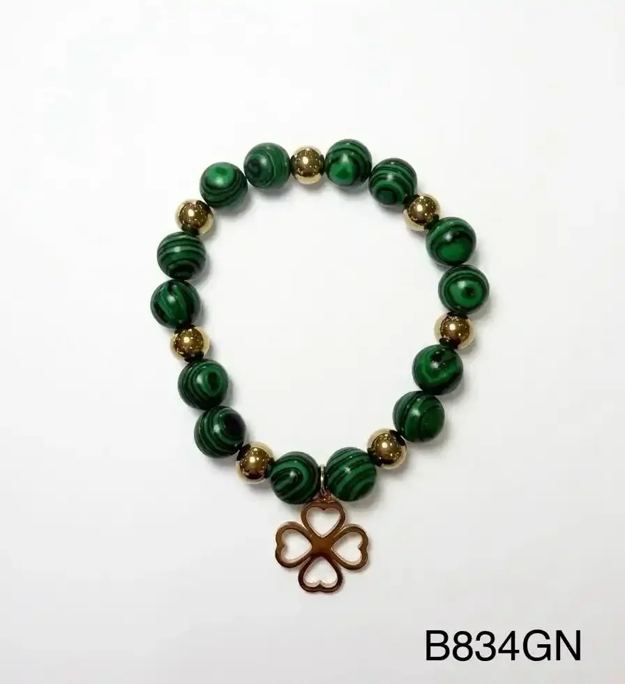 STAINLESS STEEL BRAZALETE B834 GOLD/ GREEN