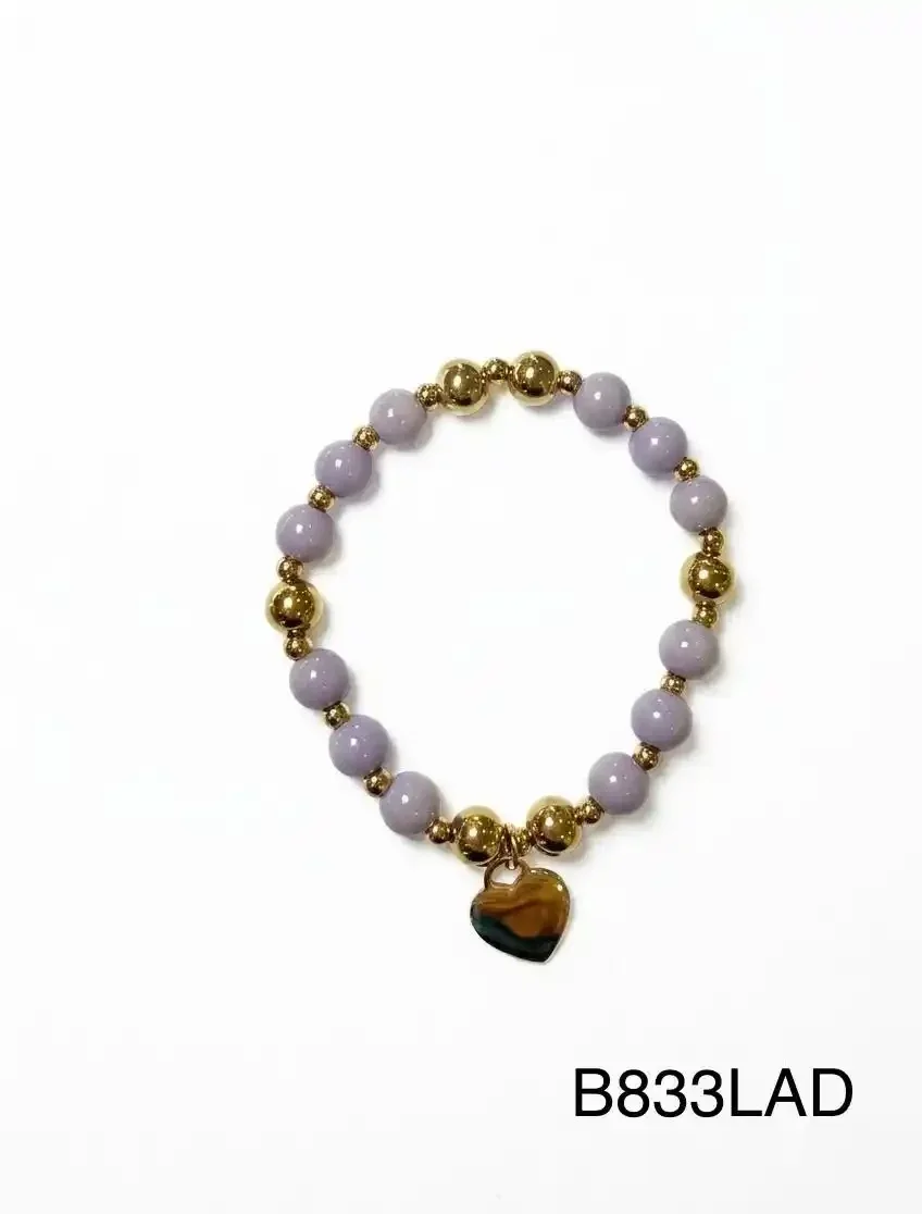 STAINLESS STEEL BRAZALETE B833 GOLD/ LAVANDA
