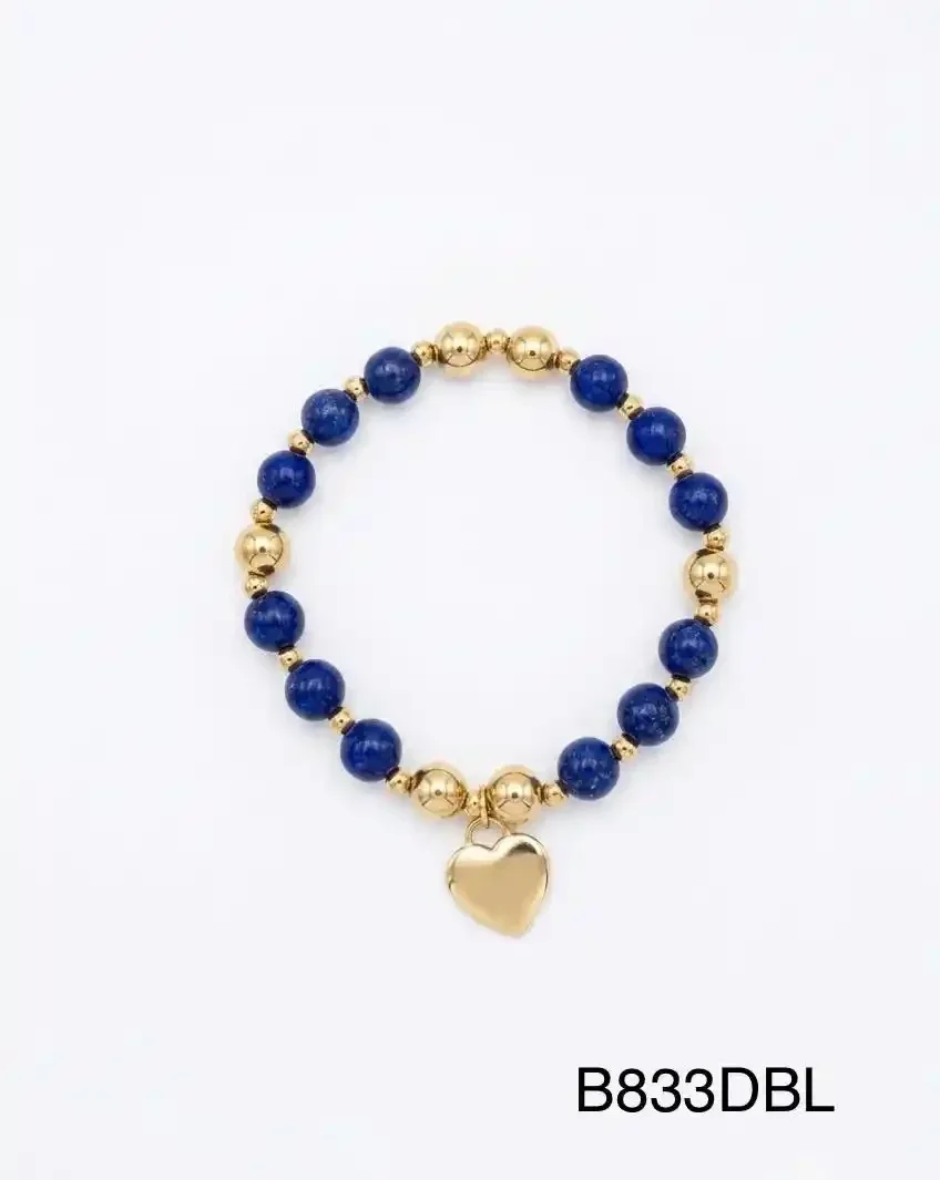 STAINLESS STEEL BRAZALETE B833 GOLD/ DARK BLUE