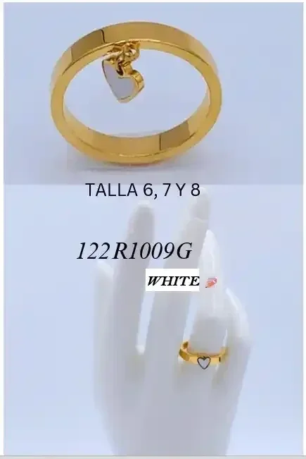 RING STAINLESS STEEL GOLD 122R1009G