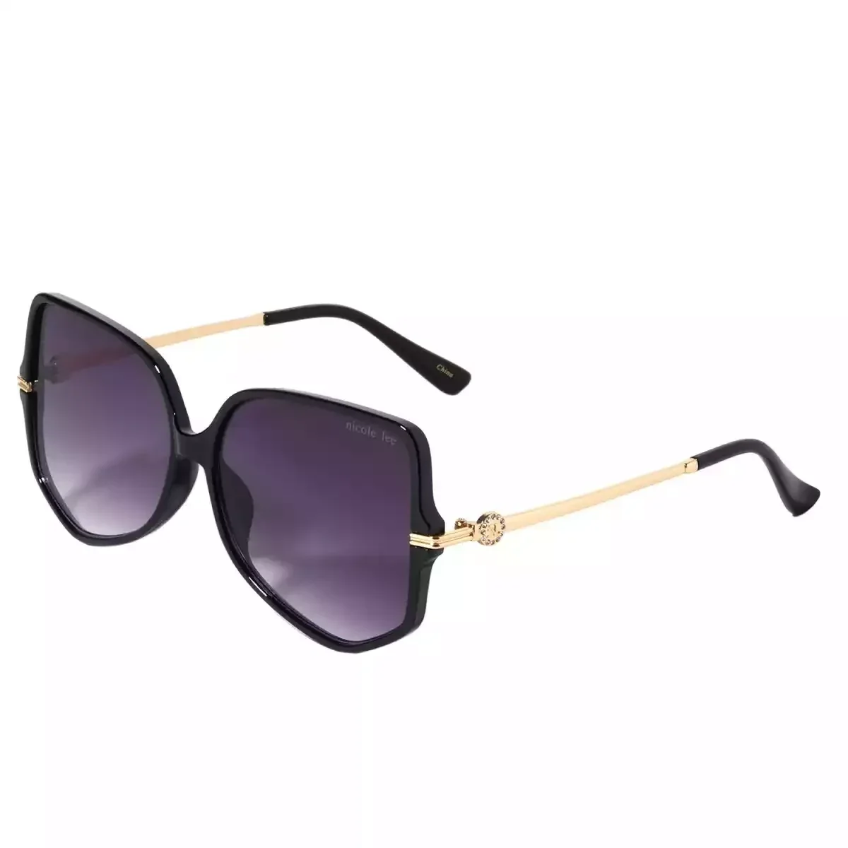 NICOLE LEE GEOMETRIC SUNGLASSES SUN7523 BLACK