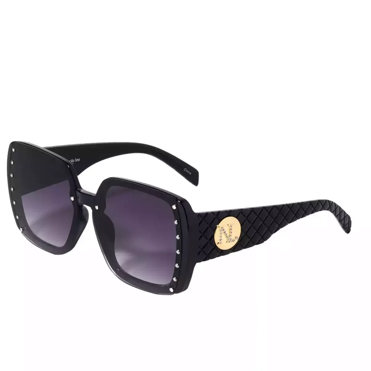 NICOLE LEE STUDDED SUNGLASSES SUN7526 BLACK