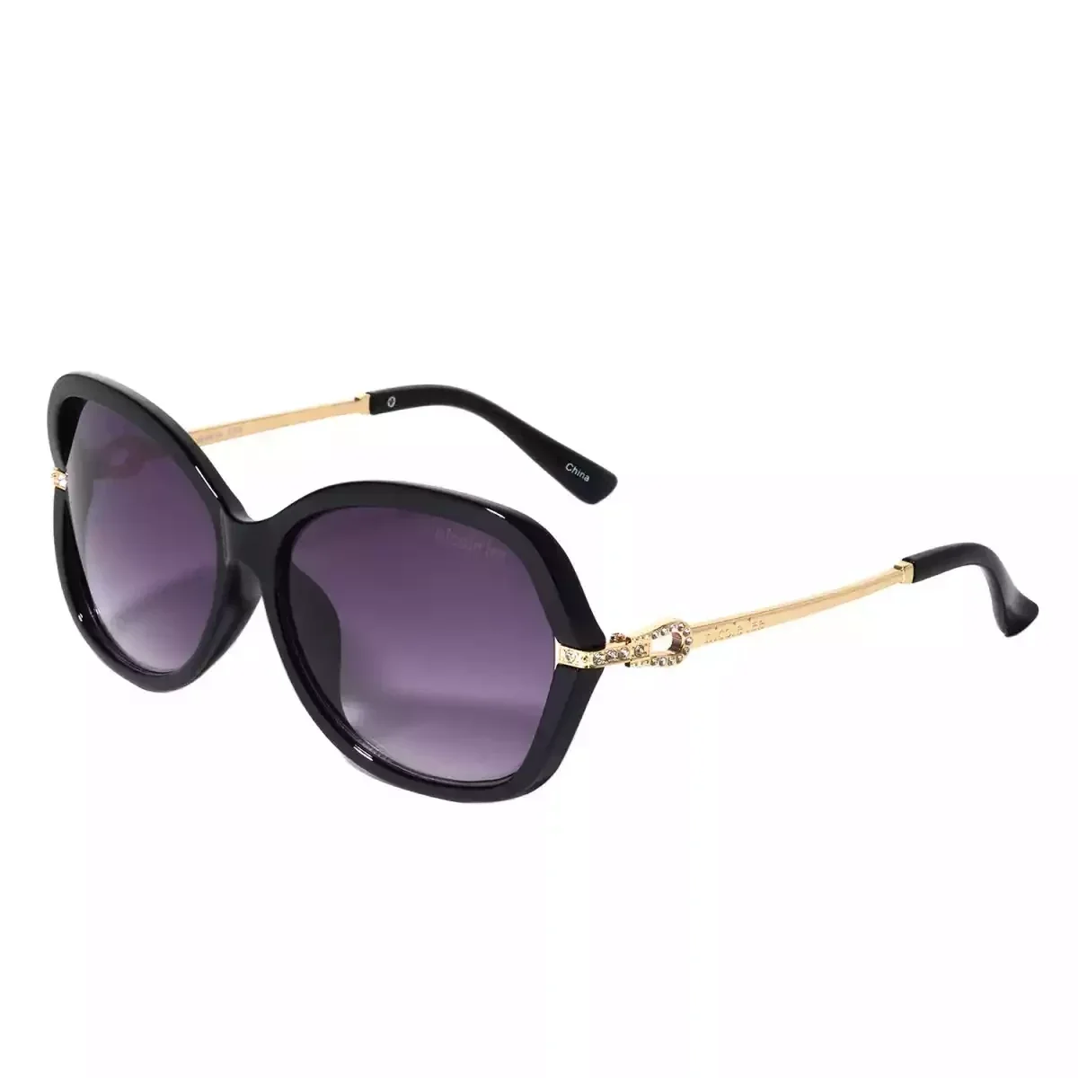 NICOLE LEE OVAL BUTTERFLY SUNGLASSES SUN7530 BLACK