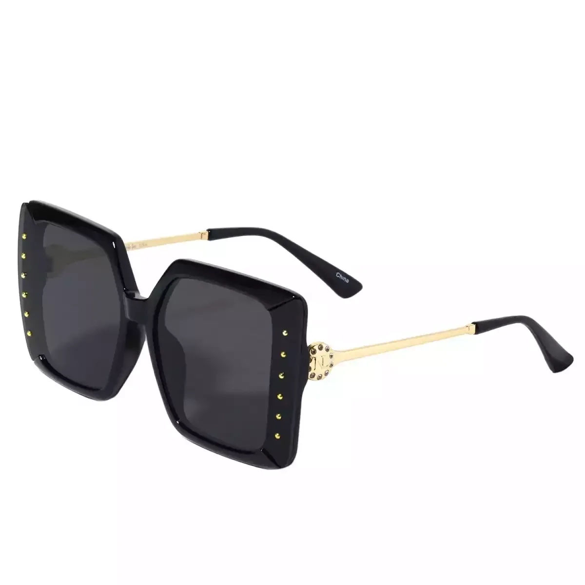NICOLE LEE OVERSIZED STUDDED SUNGLASSES SUN7532 BLACK