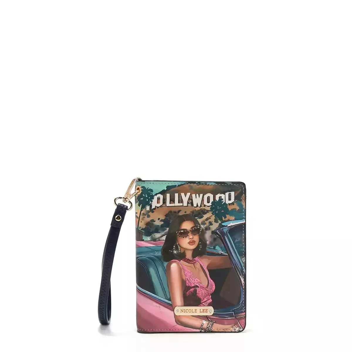 WALLET NICOLE LEE PASSPORT WALLET WRISTLET P7518 HOLLYWOOD DRIVE