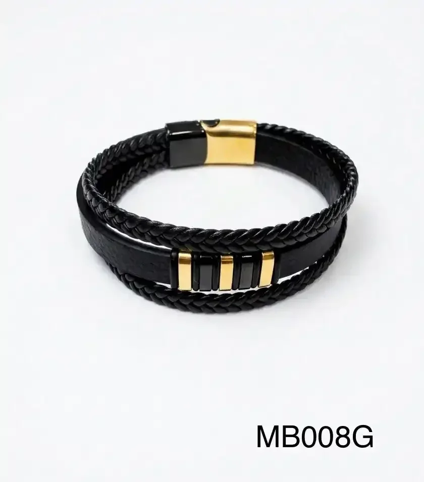 STAINLESS STEEL BRAZALETE MEN MB008 GOLD