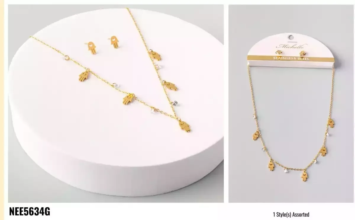 SET COLLAR STAINLESS STEEL GOLD 5634