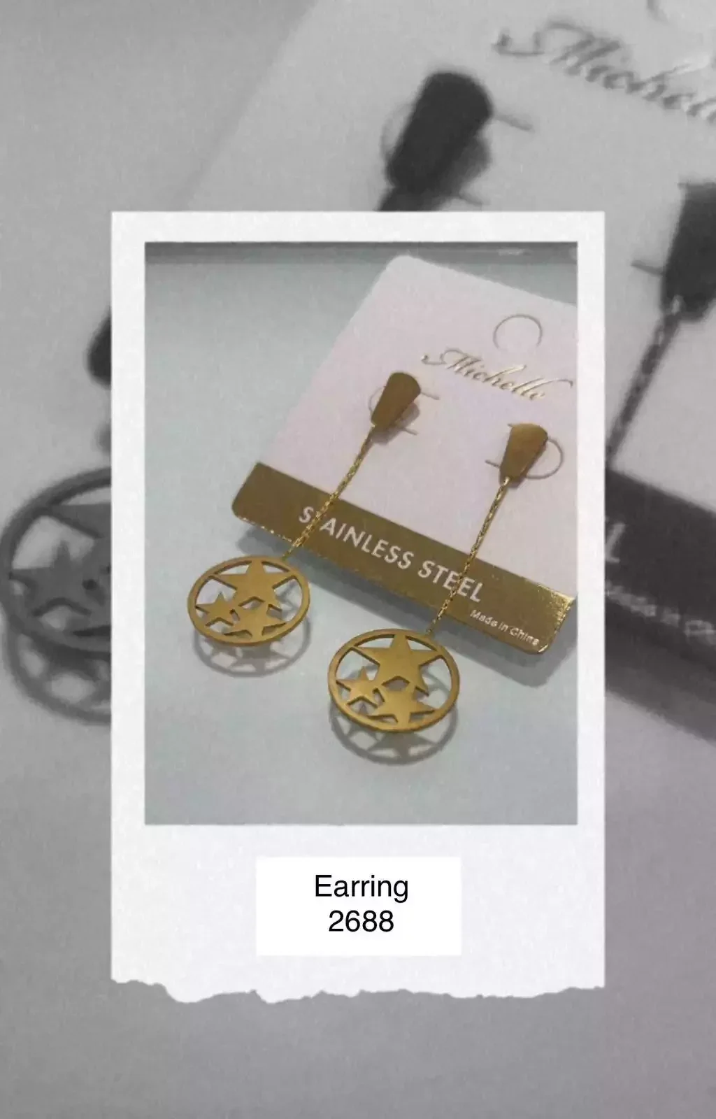 EARRING STAINLESS STEEL GOLD 2688