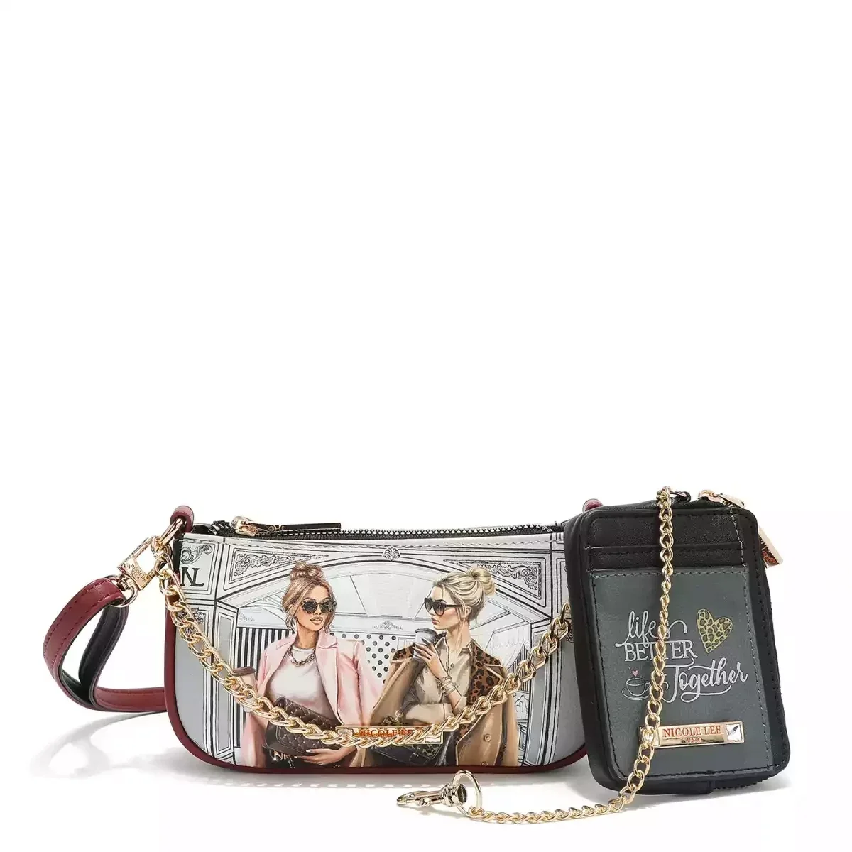 CARTERA NICOLE LEE 2 PIECE CROSSBODY / WALLET GSET17119 LADIES NIGHT OUT