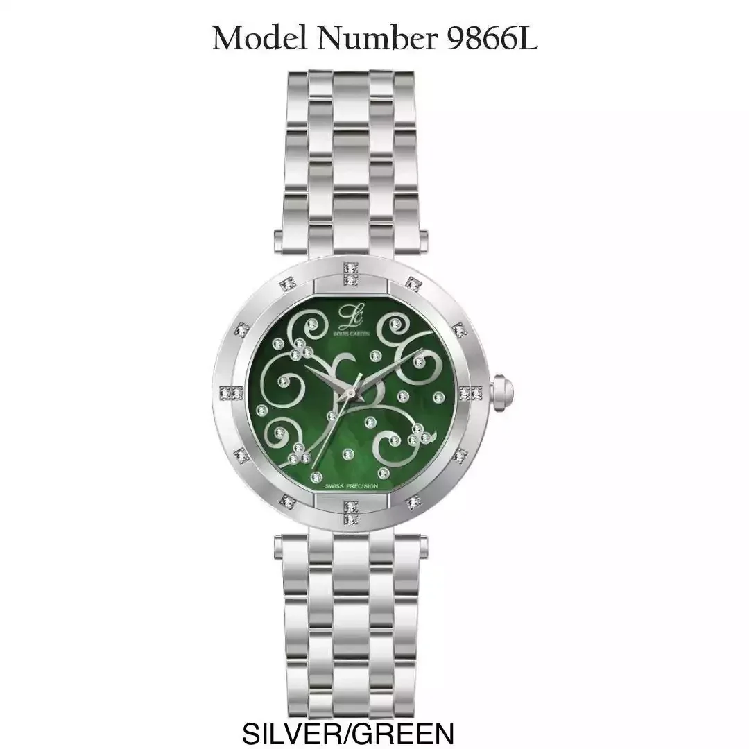 Louis Cardin Watch Model 9866 SILVER/GREEN Female