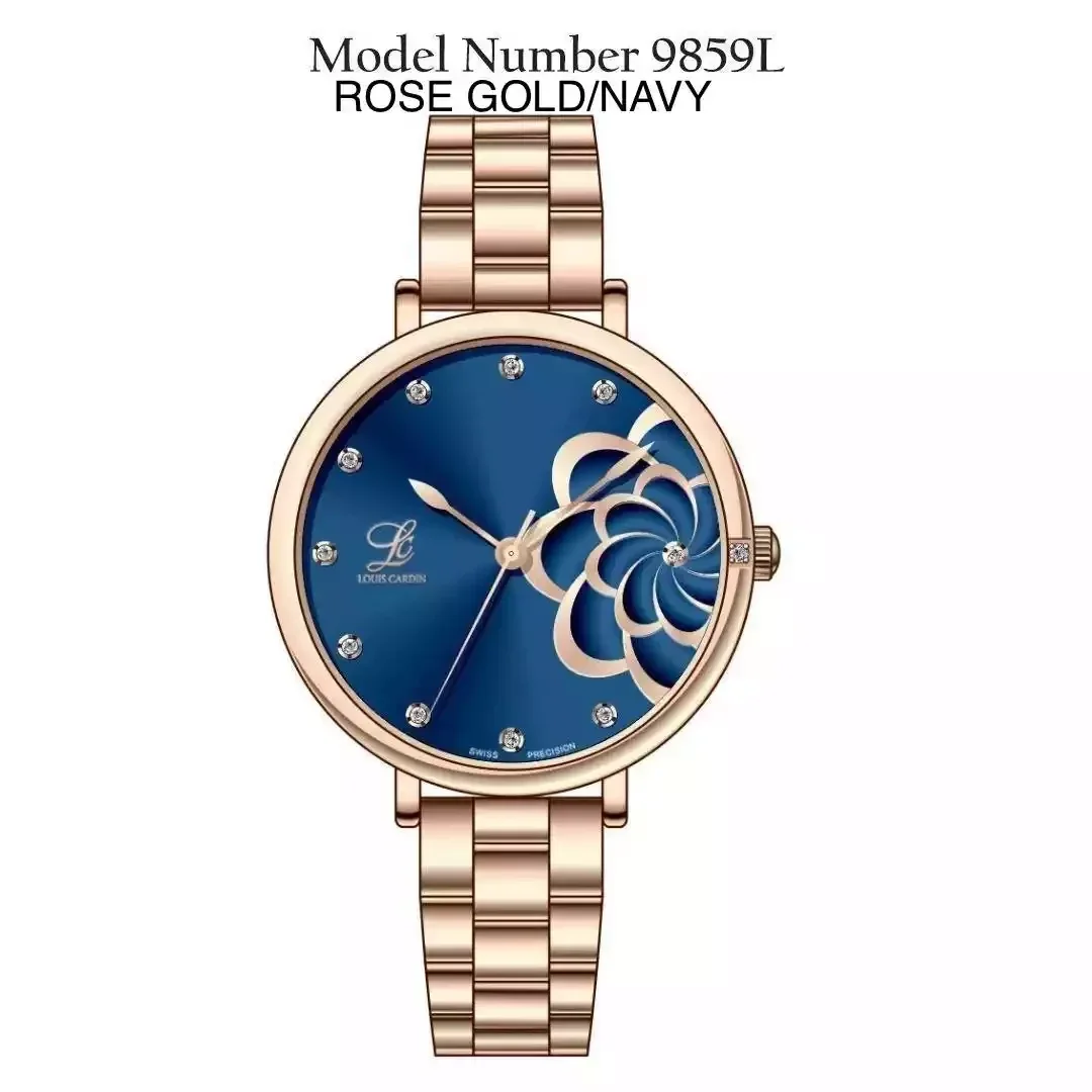 Louis Cardin Watch Model 9859 ROSEGOLD/NAVY Female
