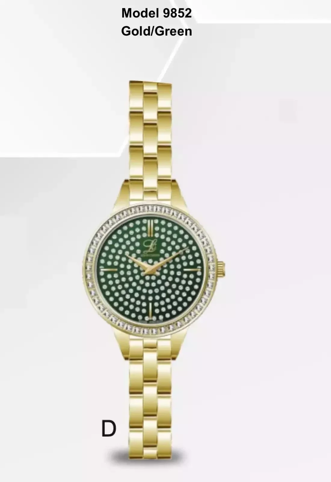 Louis Cardin Watch Model 9852 GOLD/GREEN Female