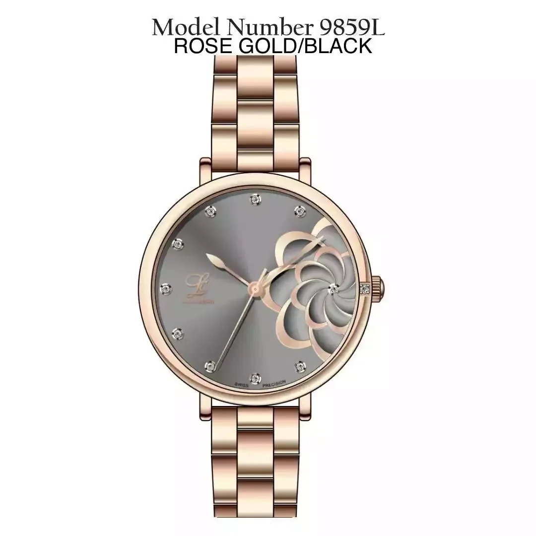 Louis Cardin Watch Model 9859 ROSEGOLD/BLACK Female