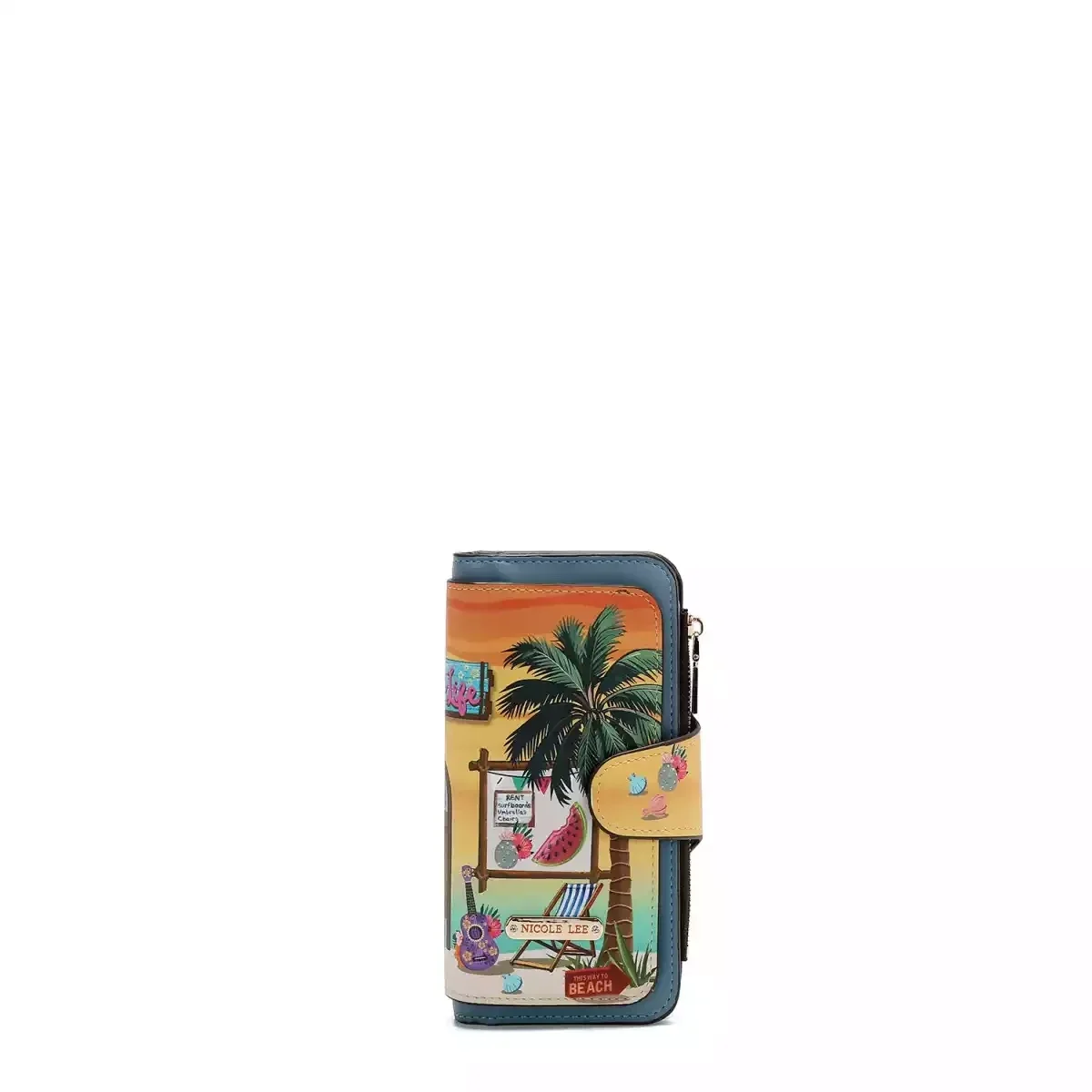 NICOLE LEE BIFOLD LAYERED WALLET PRT 7703 SUN & SAND