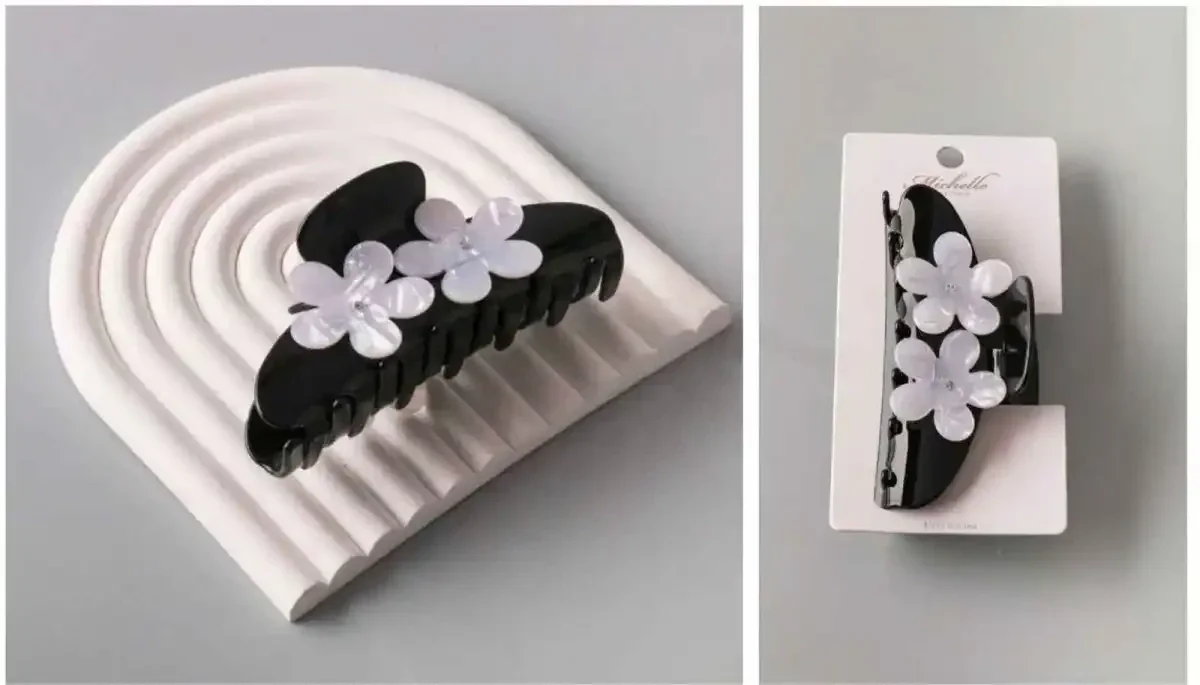 ACCESORIOS PARA EL CABELLO CLIP PLASTIC HCE1218 BLACK/ WHITE