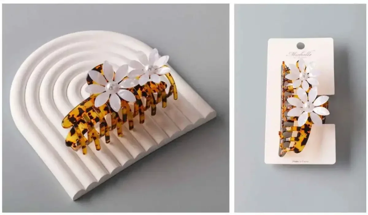 ACCESORIOS PARA EL CABELLO CLIP PLASTIC HCE1219 PRINT/ WHITE