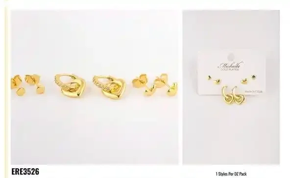EARRING SET STAINLESS STEEL GOLD ERE3526